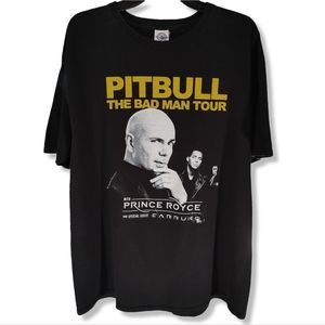Pitbull Prince Royce Farruko T Shirt Mens XL Black Bad Man Tour Concert Tee